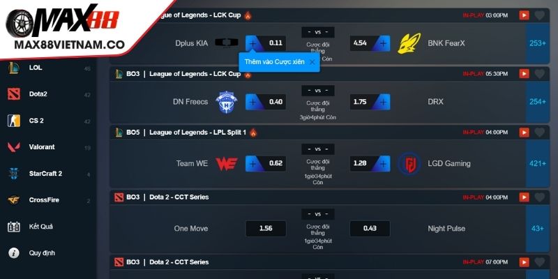 E Sports MAX88 định nghĩa và sức hút đặc biệt